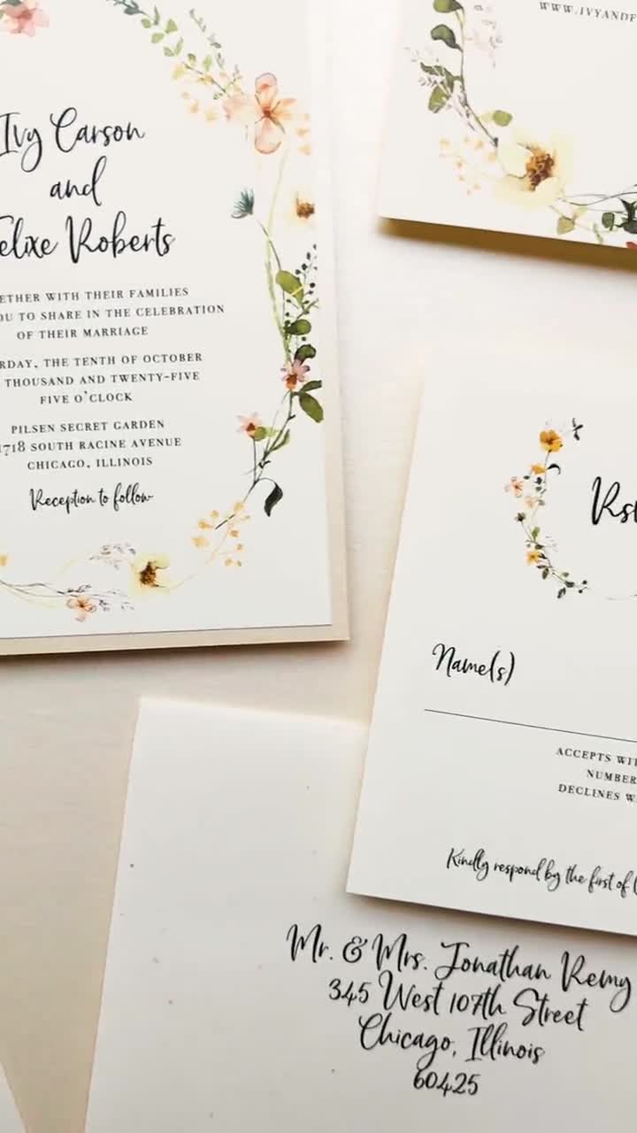 Sample of Foiled Vellum Wedding Invitations for Customers Outside the  United Kingdom 