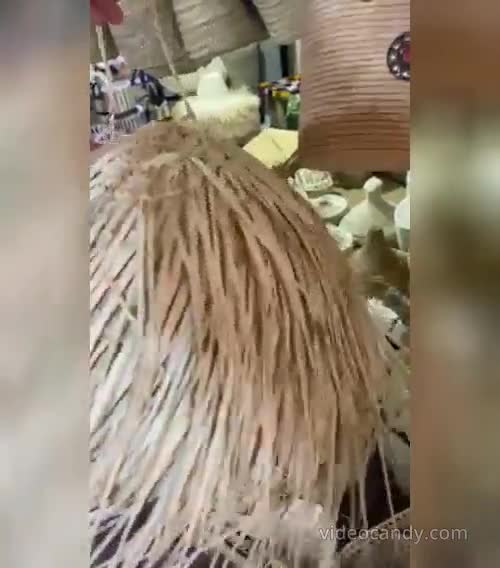 Juego de 3 lámparas colgantes marroquíes de paja – Pantallas de lámpara bohemias hechas a mano video poster