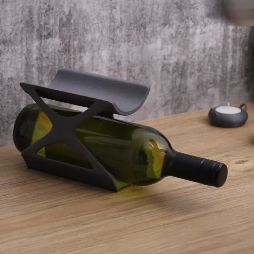 Flat wine bottle hot sale holder