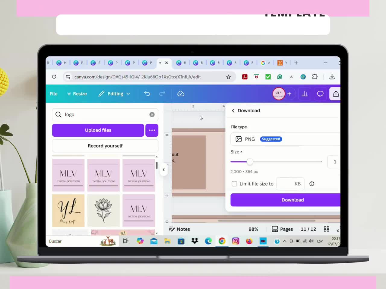 Plantilla de Canva para etiqueta envolvente editable / Etiqueta envolvente para productos hechos a mano / Etiqueta para envolver embalajes / 4 colores / Hoja imprimible video poster