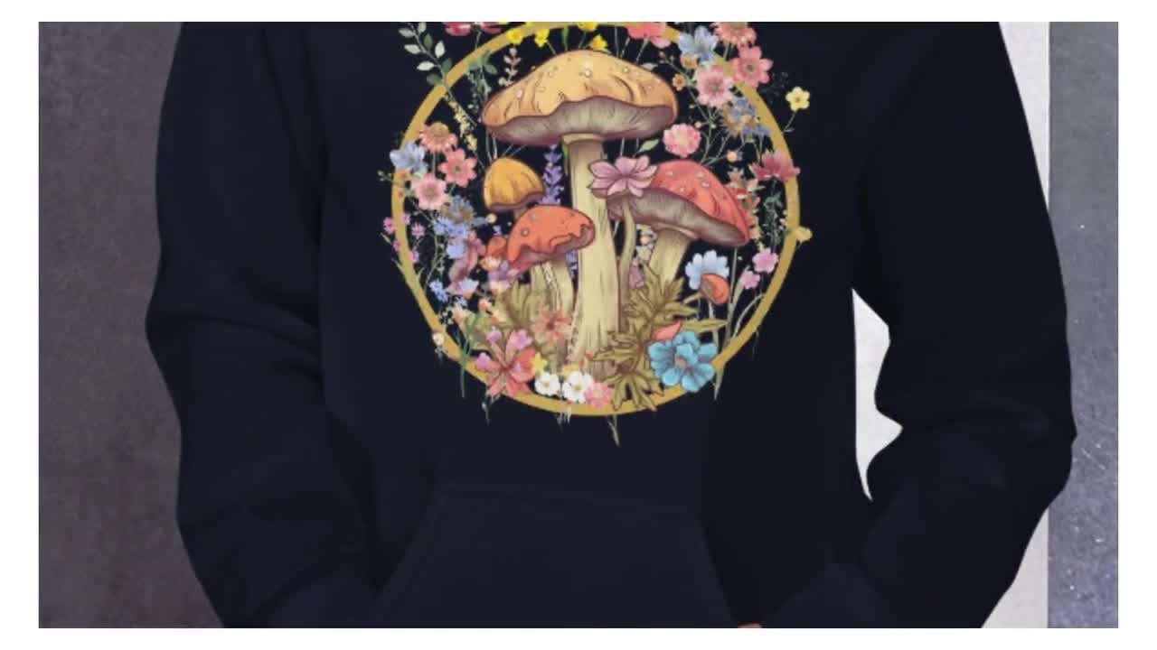Cottage Core Mushroom Sweatshirt, Mushroom Hoodie, Botanical Shirt