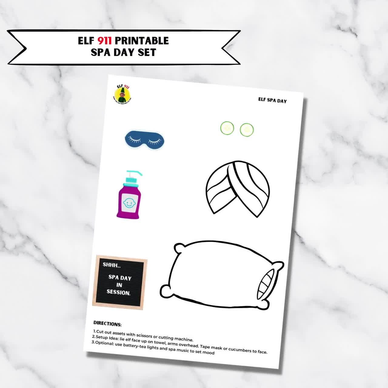 Elf 911 Printable Product Pages ks0dwz elf 911 spa day printable set
