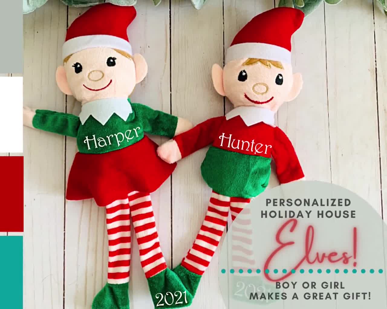 Christmas House Shelf Elf Personalized Custom 2021 Santa's Helper Sitting  House Elf 