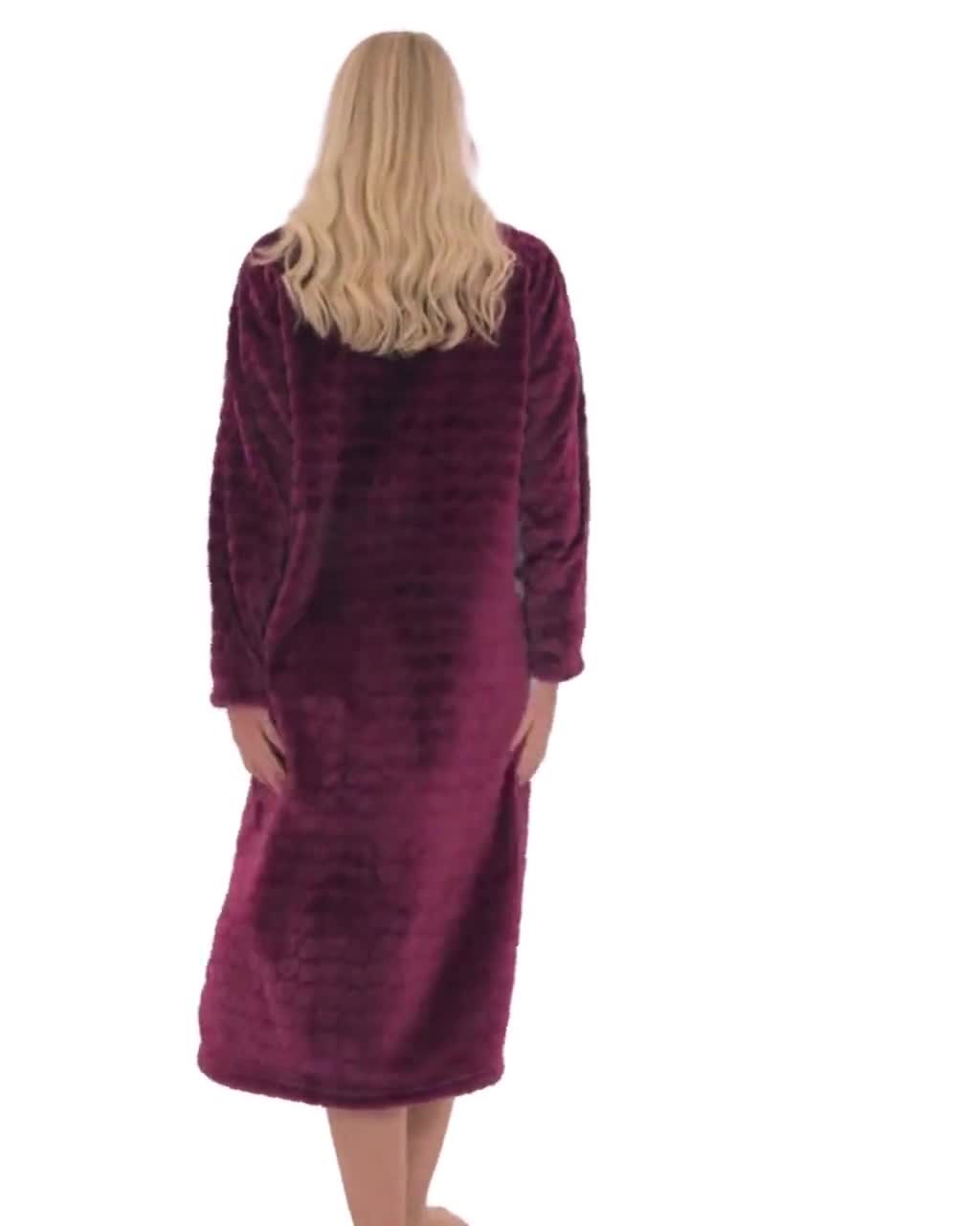 Buy Undercover Ladies Zip Up Soft Fleece Dressing Gown, Zipped Robe with  Satin Trim UK 10-28 Rose, Purple or Blue Online at desertcartZimbabwe