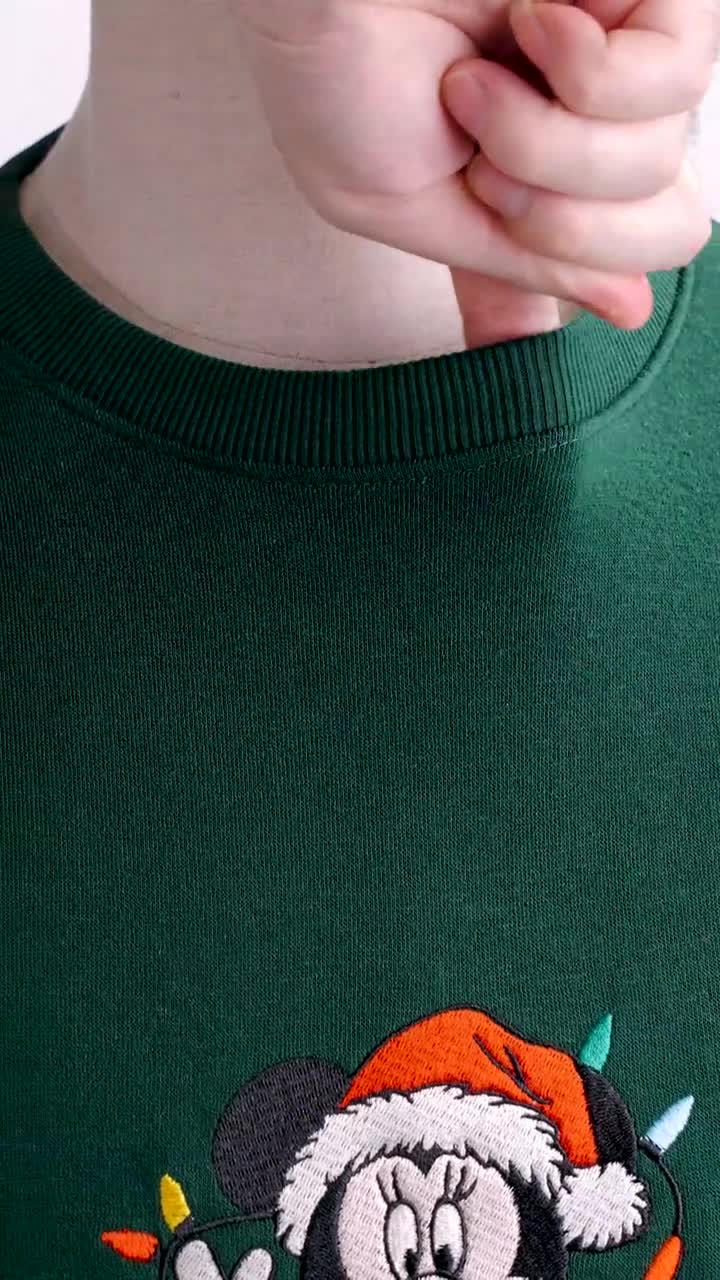 EMBROIDERED Stitch Christmas Sweatshirt, Disney Holiday Shirt, Lilo and Stitch Xmas Sweater, Festive Stitch Crewneck, Stitch Lights Shirt video poster