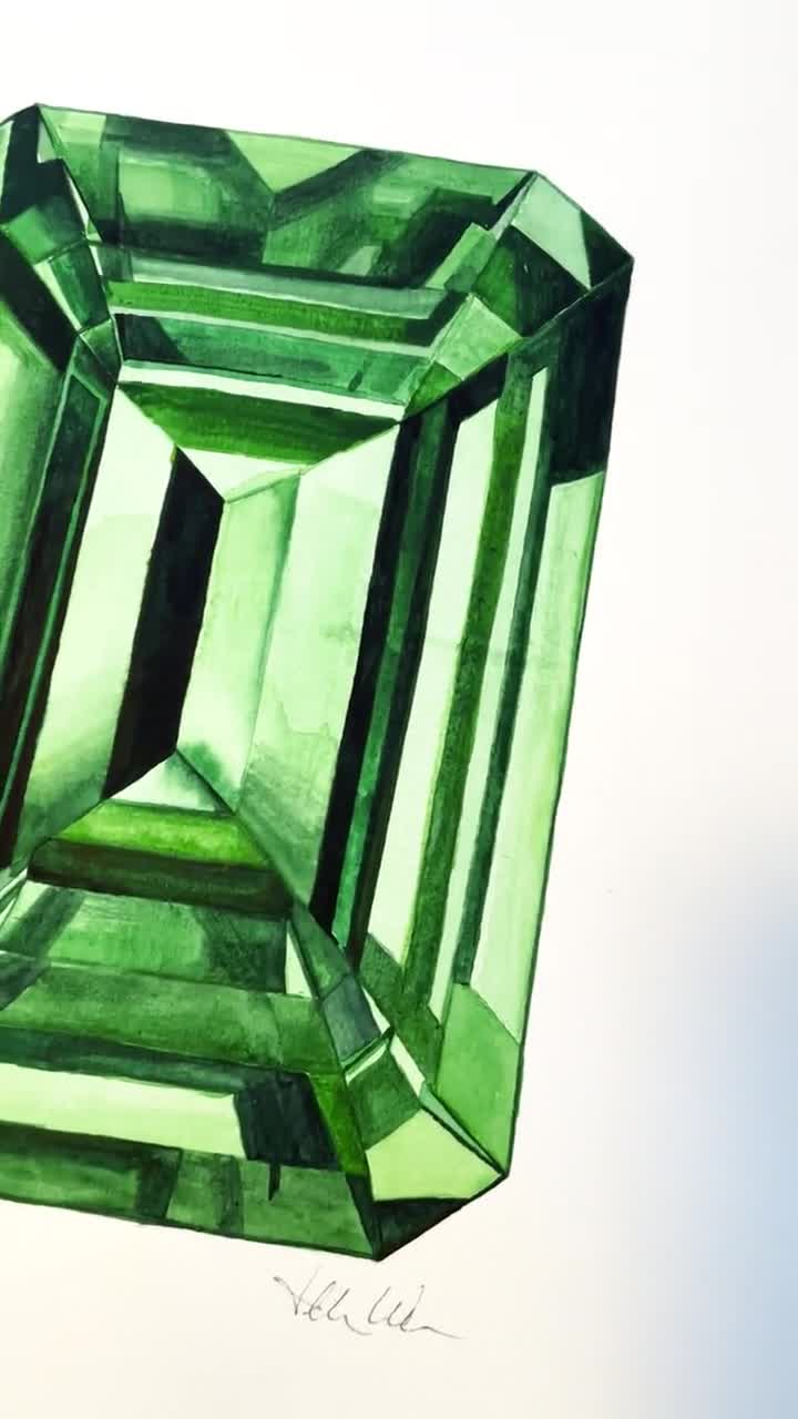 Drawing Emerald Gemstones Emerald Gem Stone. Vintage Black Vector