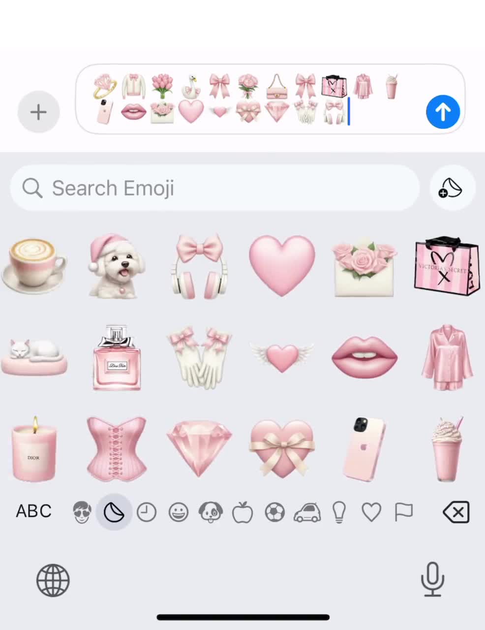 Paquete de stickers de emojis rosas para iOS 18: Emojis estéticos en rosa  suave para iPhone e iMessage: Pegatinas de manzana coqueta y rosa pastel,  en oro rosa., image size:986x1280
