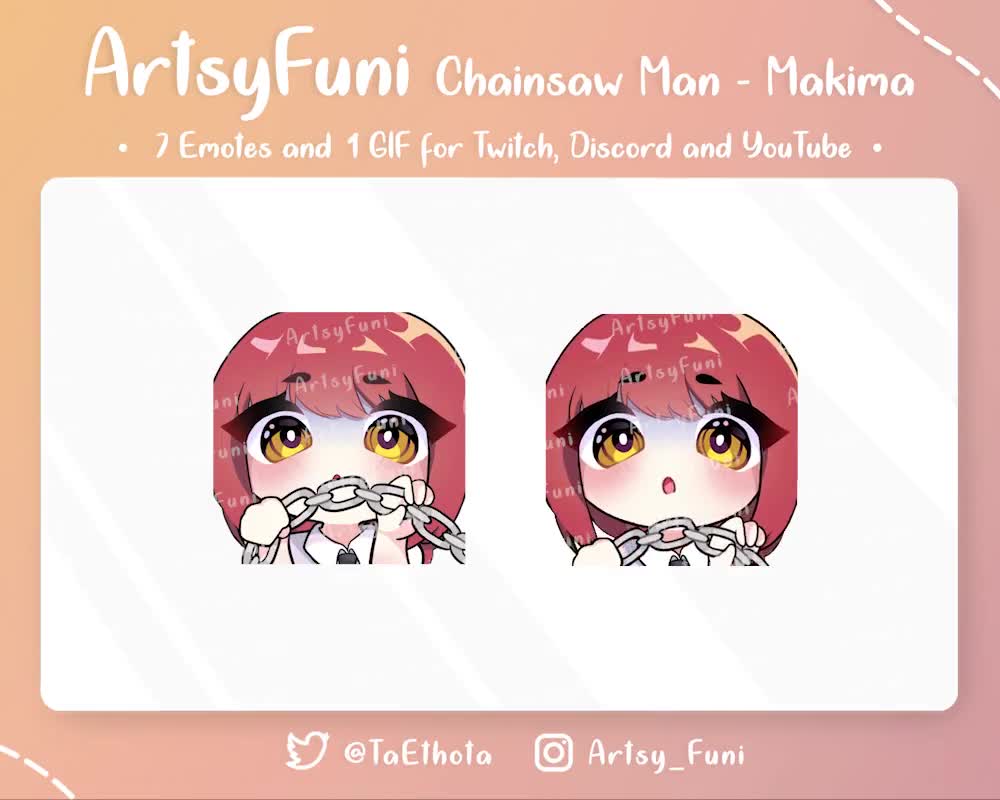 CSM Makima GIF Kawaii, Cute, Anime, Chibi Emotes For Streamers On Twitch,  Discord Or Youtube , Vtubers and PNGtubers