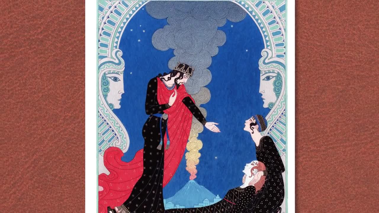 ジョルジュ・バルビエ：アール・ヌーヴォーの版画「エンペドクレスと