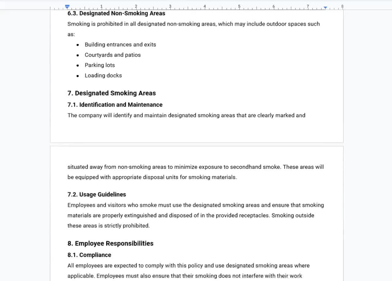 sample tobacco free workplace policy No smoking in Word and Pdf formats Creating a No Smoking Policy