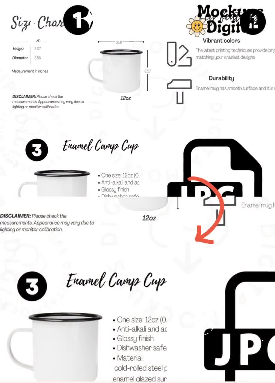 Enamel Camp Cup Mockup-mug Size Chart-cup Size Chart-mug Mockup-12oz-mug  Size Chart-mug Mockup-fall Mockup-boho Mockup-printify Mockup -  Canada