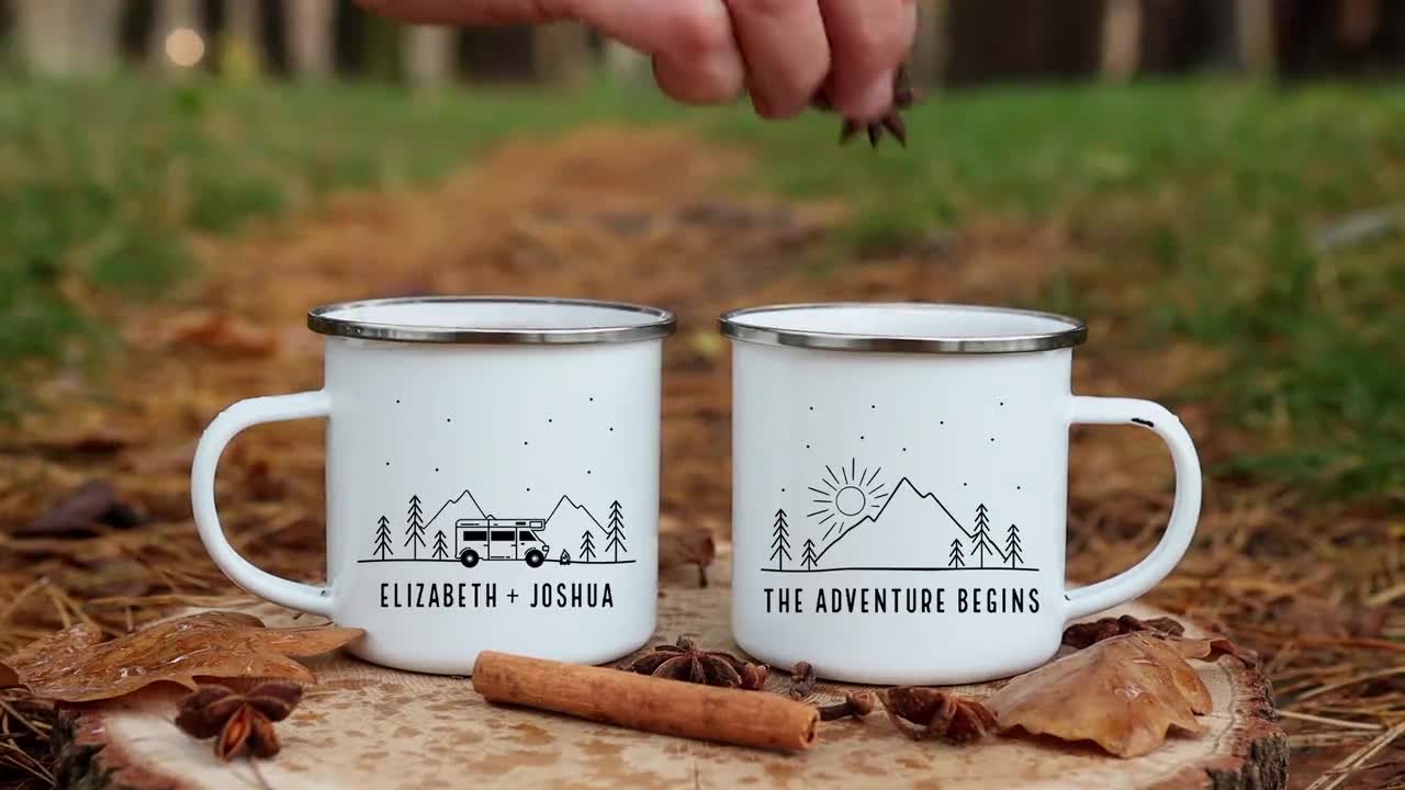 The Adventure Begins Mug, Custom Camping Mug, Personalized Camping Mug,  Nature Lover Mug, Camp Life Mug, Gift Idea for Camp Lover(em-12 Van) - Etsy