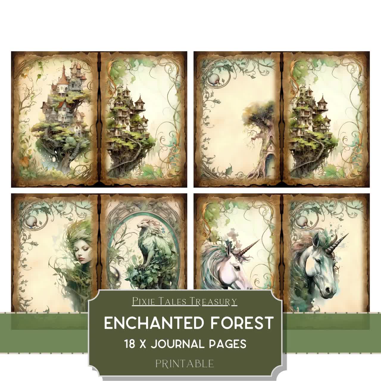 Whimsical Forest Printable Scrapbooking Kit & Junk Journal Pages - Journals  with Dragons