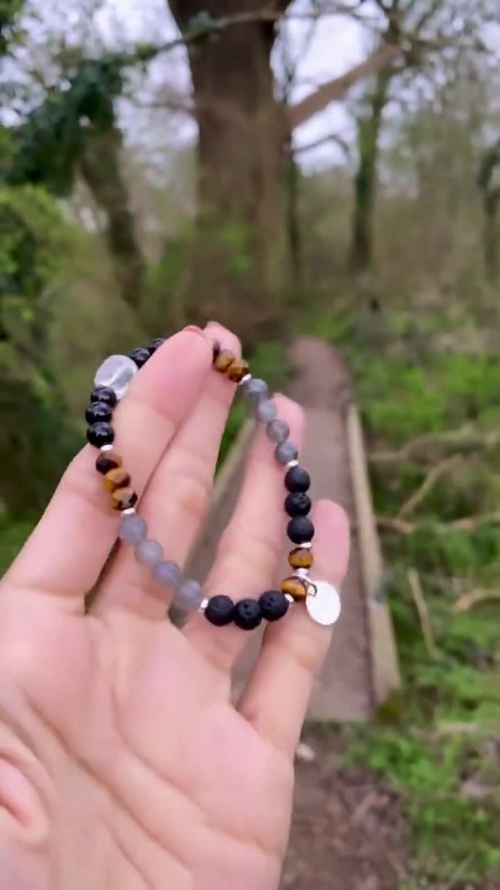 Amazoncom Triple Protection Bracelet  For Protection  Bring Luck And  Prosperity  Hematite  Black Obsidian  Tiger Eye  Stone Bracelet   Handmade Products