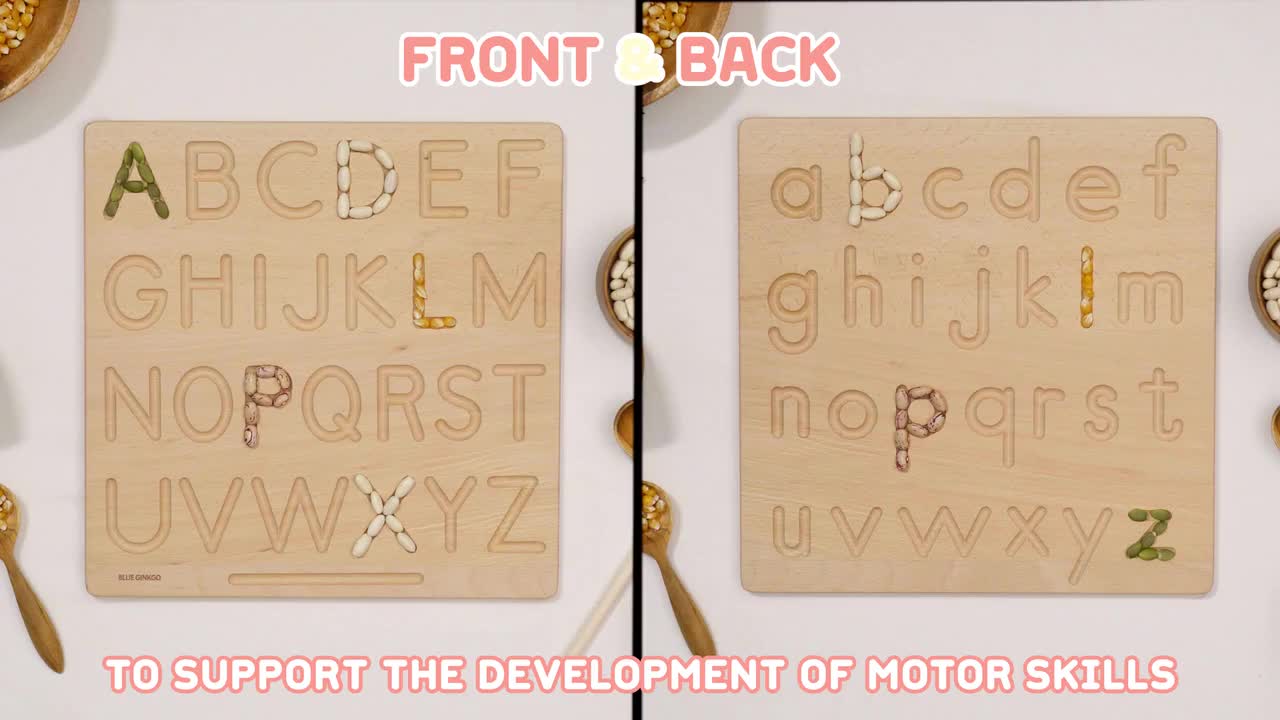 Double-sided Alphabet Tracing Board Solid Wood 