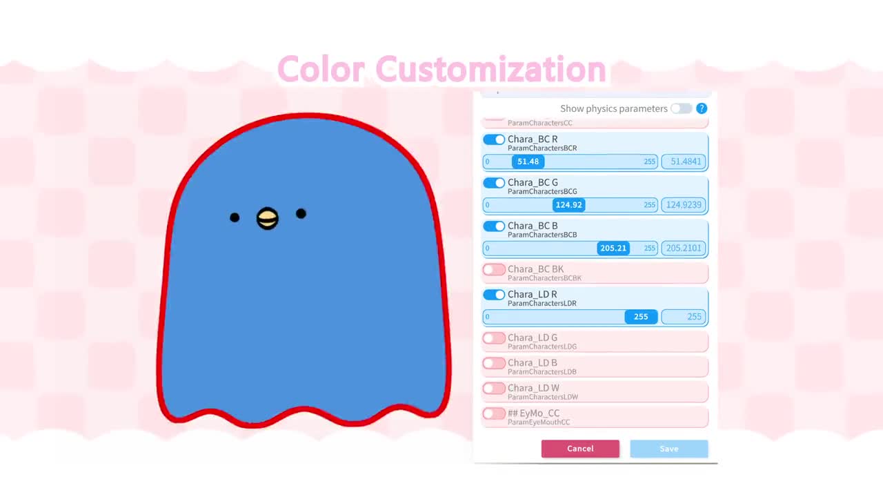 Customizable Kawaii Vtuber model - Fully Body/Fully rigged Live2D Avatar /  ready to use!