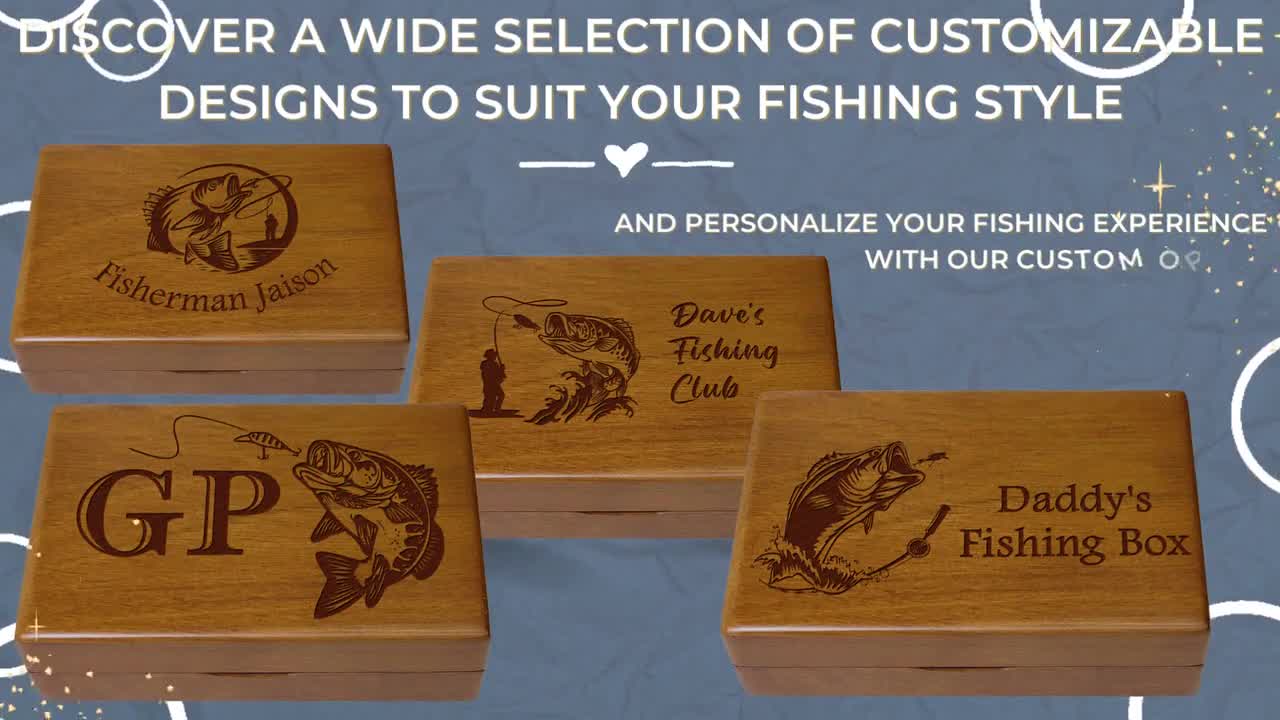 Engraved Fishing Box Fishing Tackle Box Laser Engraved Jig Box