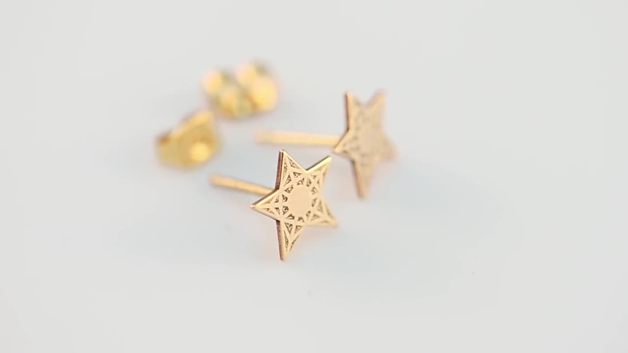 Buy Star Stud Earrings, Gold Star Earrings, Gold Earrings, Stud Earrings,  Gold Post Earrings, Ear Studs, Gold Studs, Gift for Her, Star Studs Online  in India - Etsy
