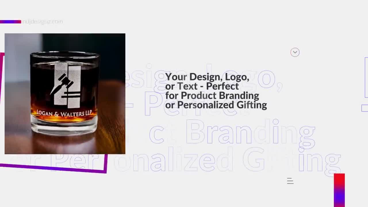Custom Etched 11oz Rocks Glass: Personalized Whiskey Glass, Logo Engraved video poster
