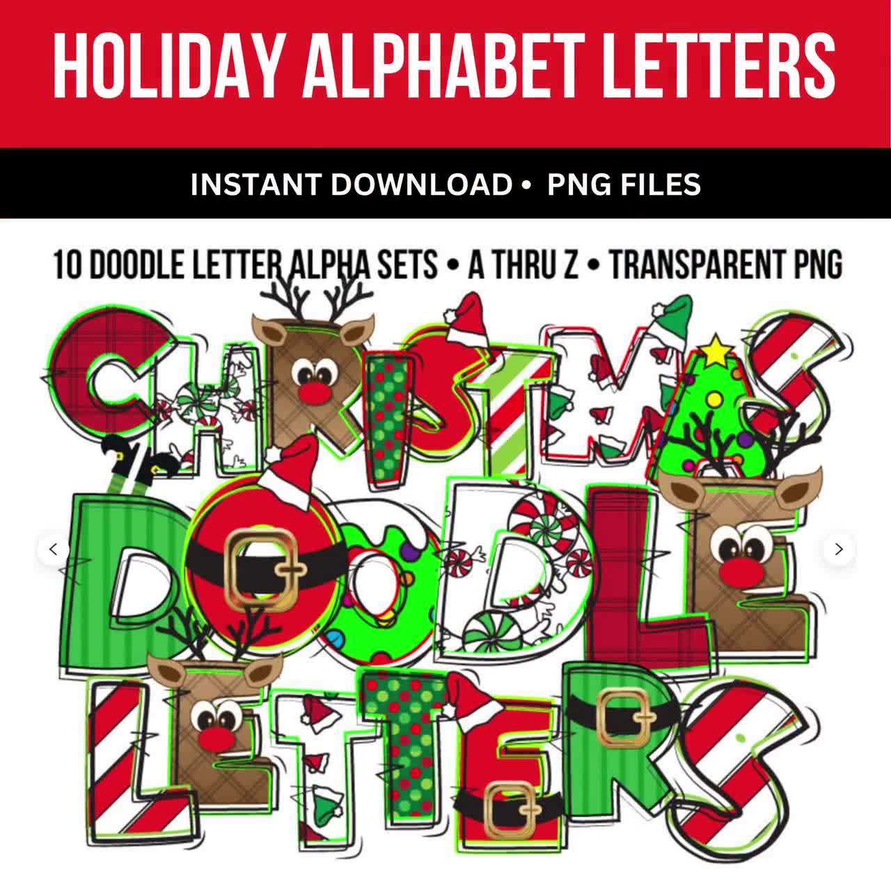 Holiday Vinyl Alphabet Stickers - A thru Z