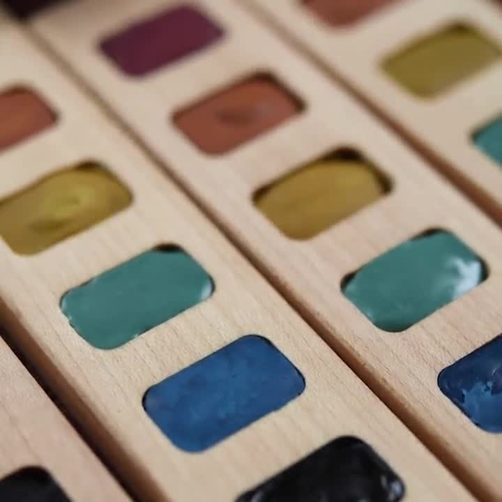 Unboxing and Swatching Mungyo Professional Watercolor 48 Pan Set