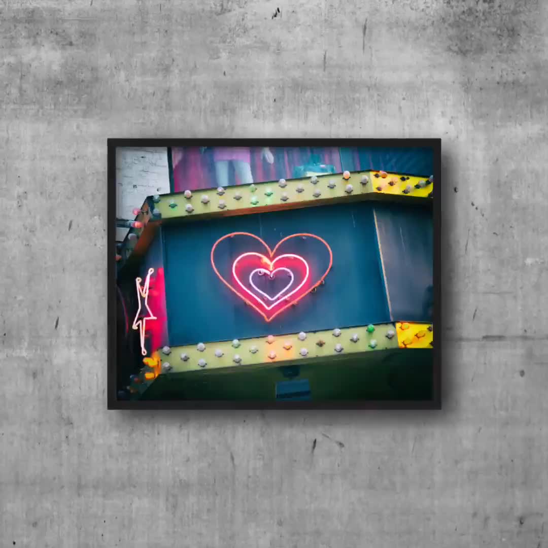 Ice Cream Cone Neon Sign, Leon's Frozen Custard - Unframed