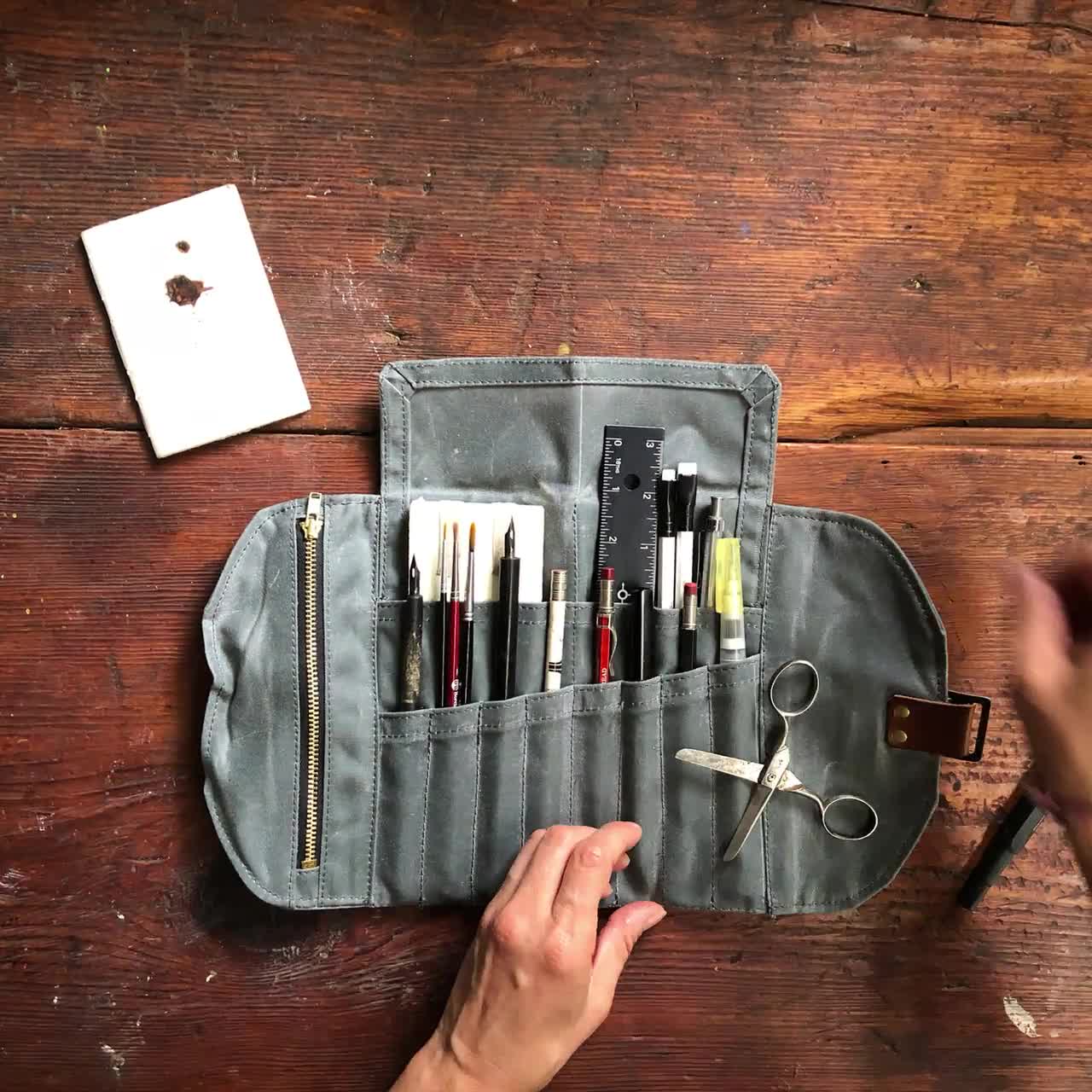 Vinyl Zipper Pouch Pencil Bag Pen Pouch Paintbrush Tote 