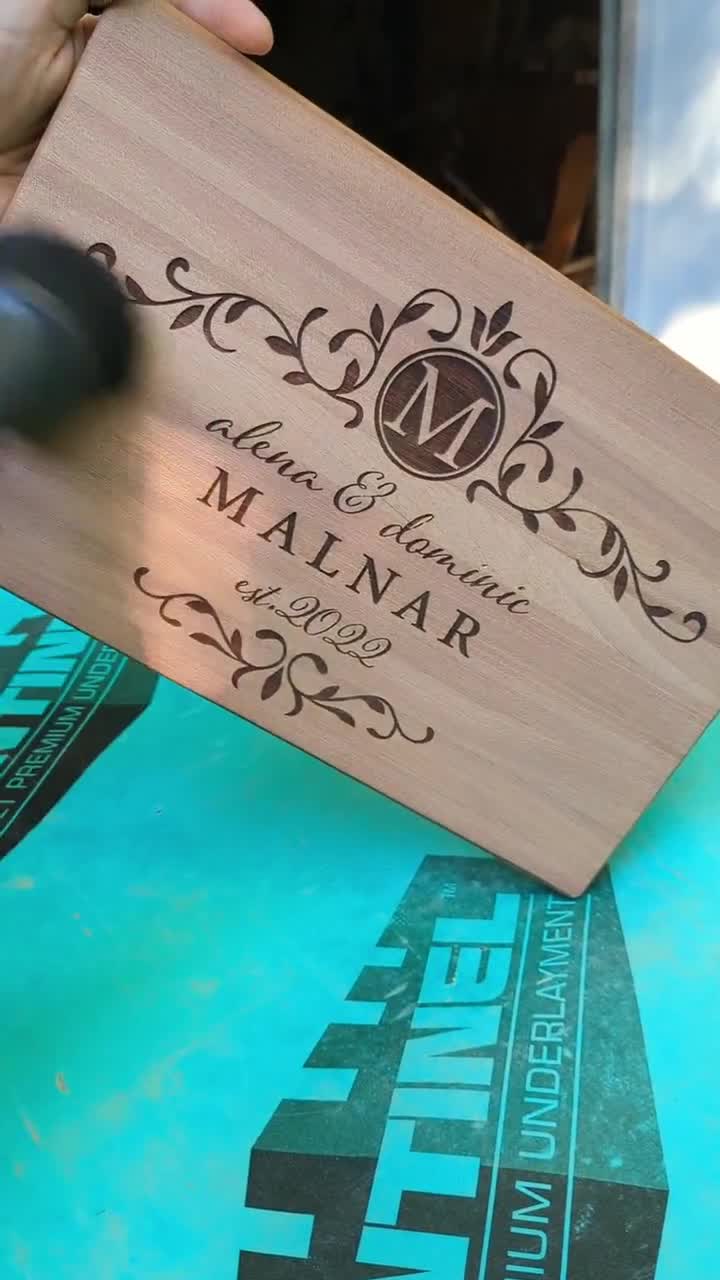 Custom Cutting Board, personalized cutting Board hotsell with Juice groove ,Wedding Monogram, kitchen sign (157)