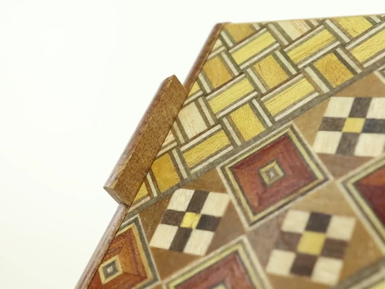 Japanese Puzzle Box 5 Sun 21 Step Koyosegi, Wood Puzzle Box