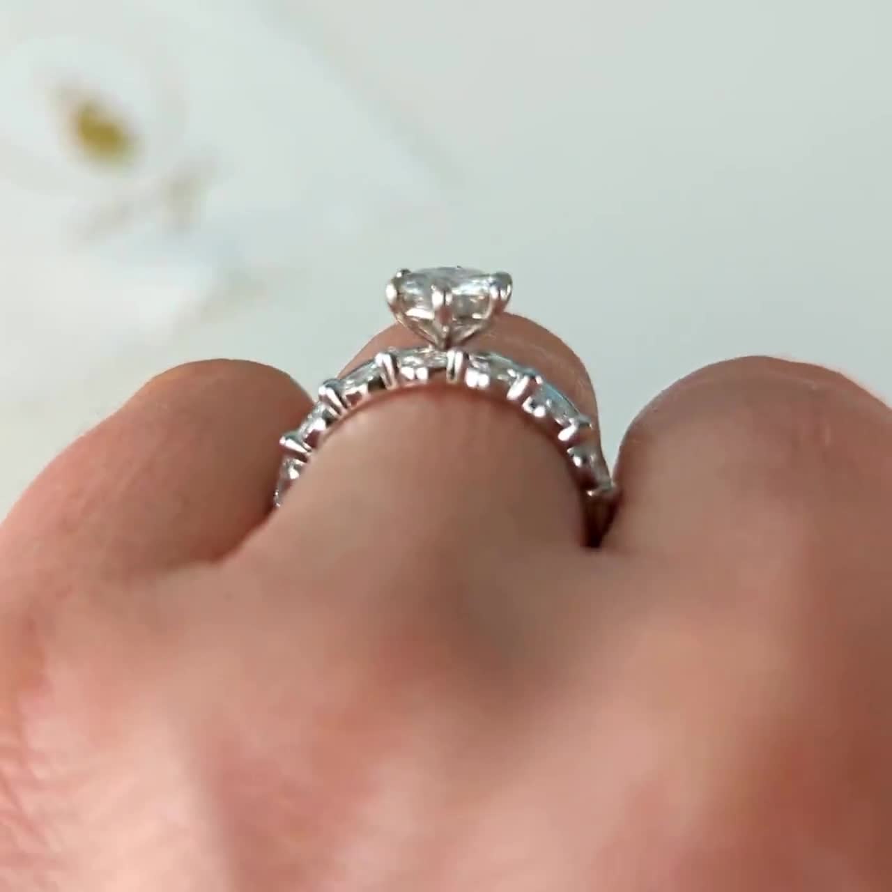 Anillos de boda con estilo para mujer, 2 unidades/juego, anillo de promesa,  regalo de compromiso de aniversario, regalo de decoraciones para el Día de