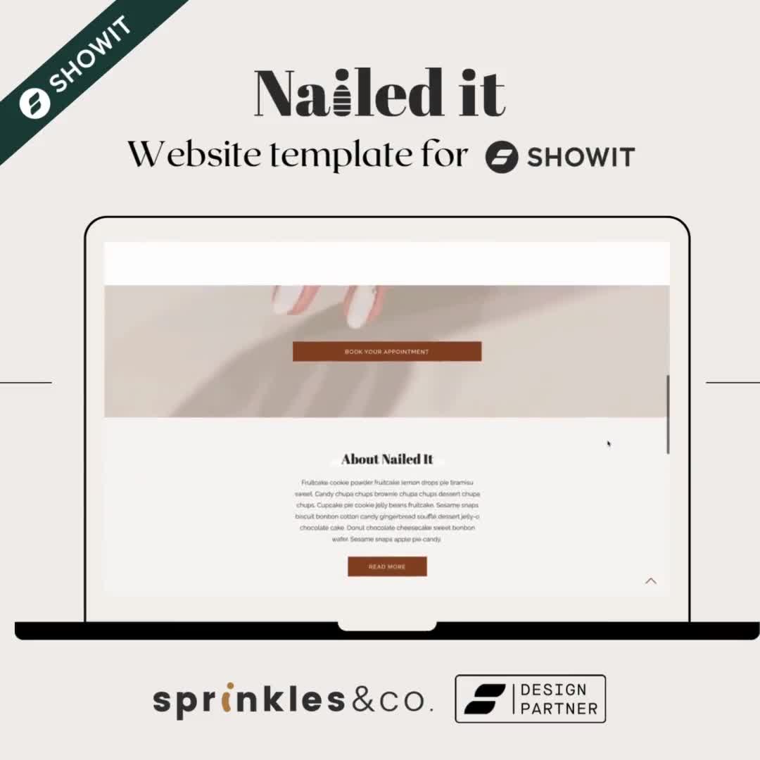 Showit website template + Bonuses (Nailed It) | Beauty Salon