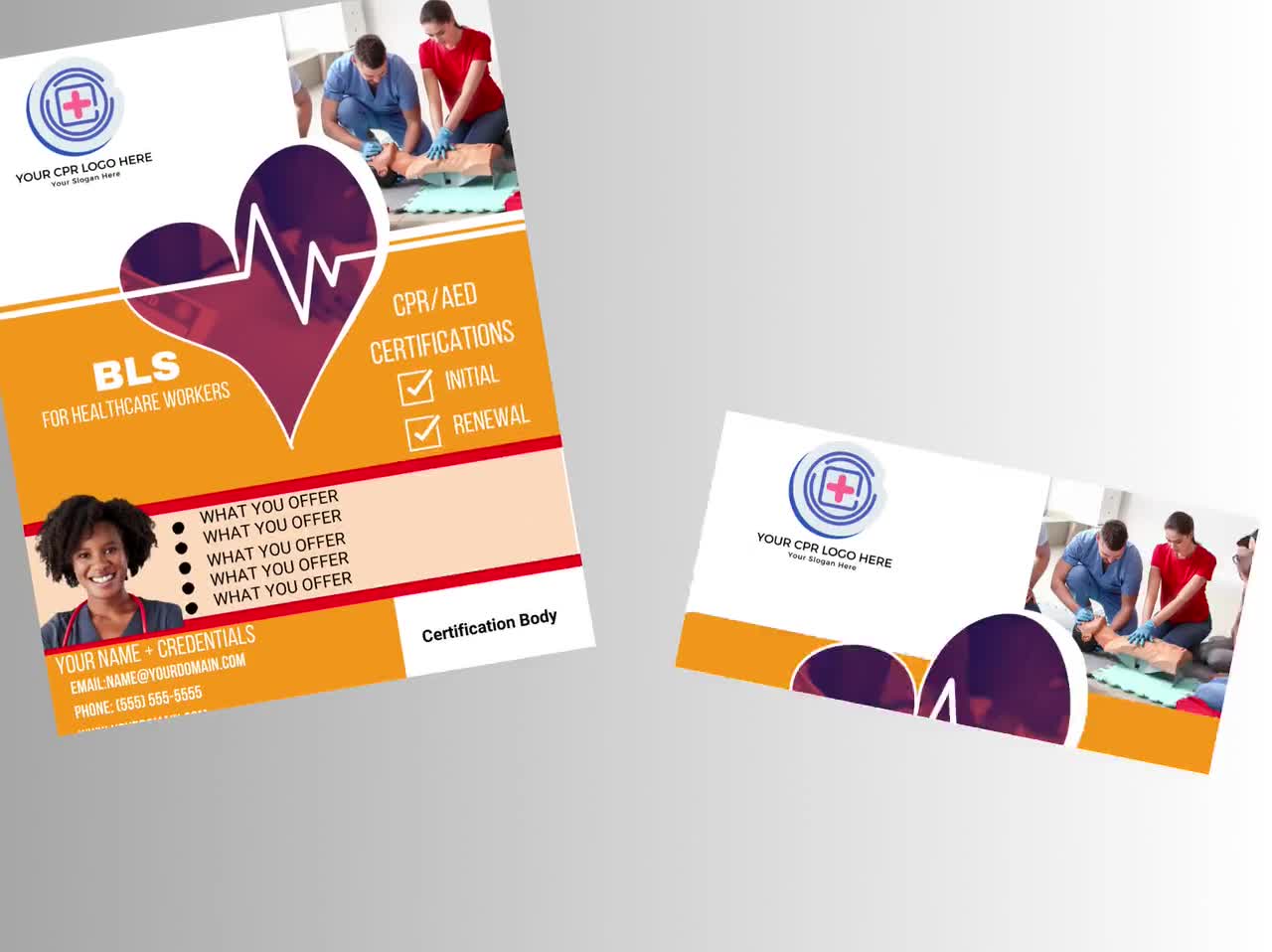 BLS CPR Flyer Template Training Certification Marketing for - Etsy