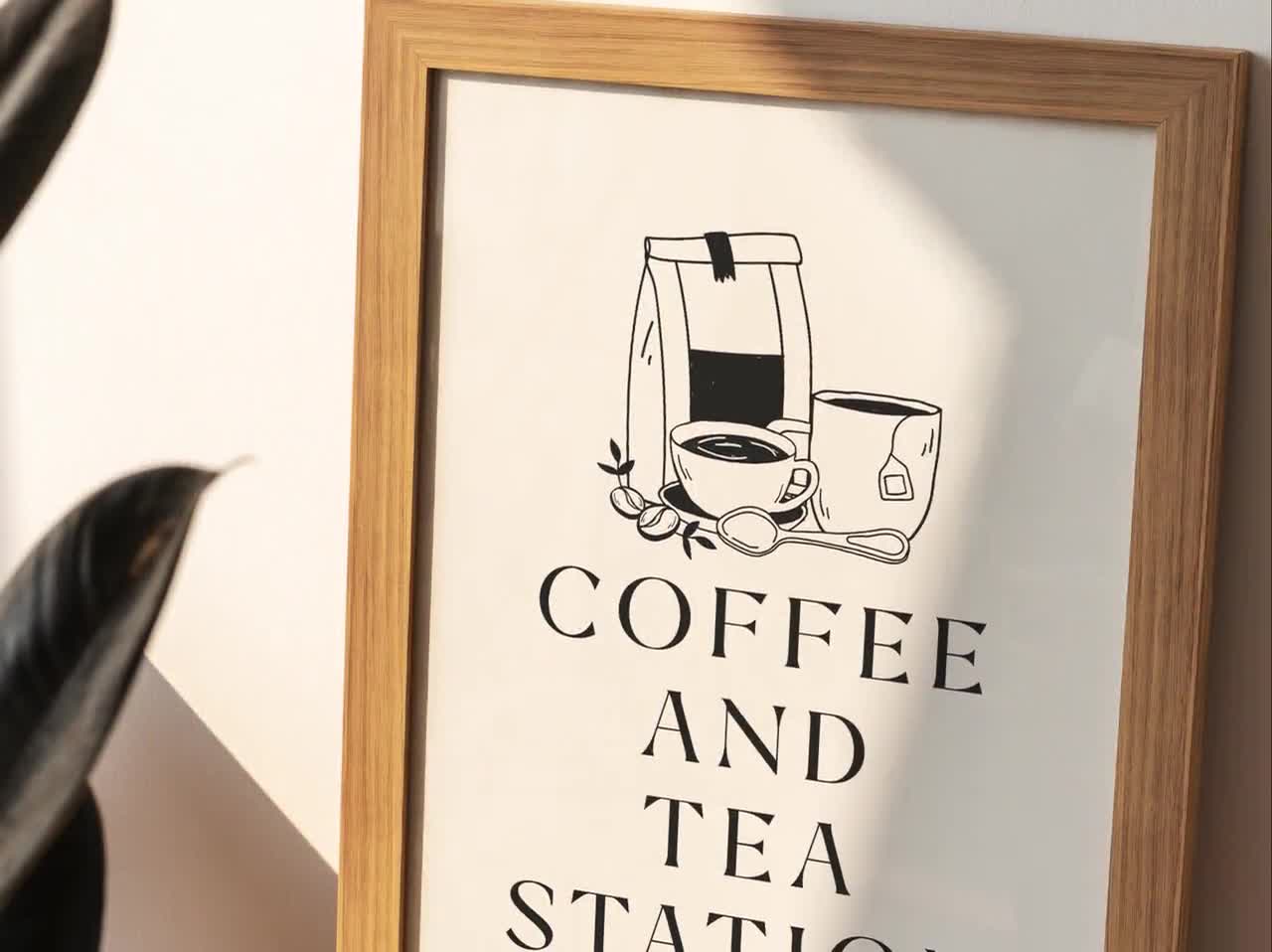 Coffee and Tea Station Sign: Home Office Bar Decor (digital