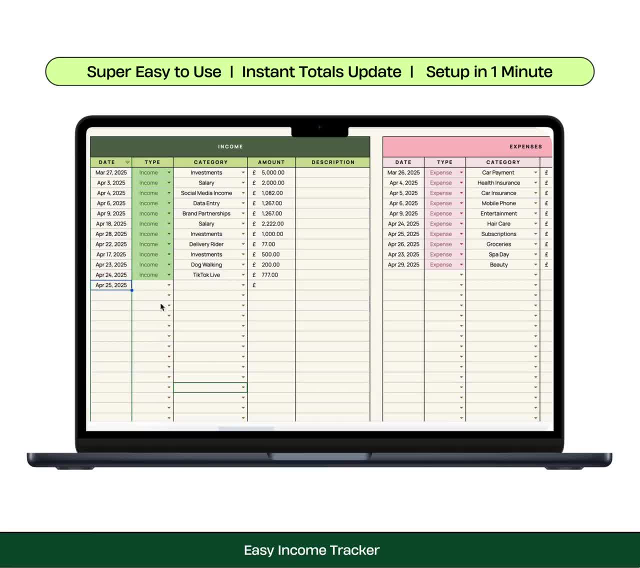 Personal Finance Tracker Google Spreadsheets, digitaal logboek voor inkomsten en uitgaven, budgetplanner voor particulieren video poster