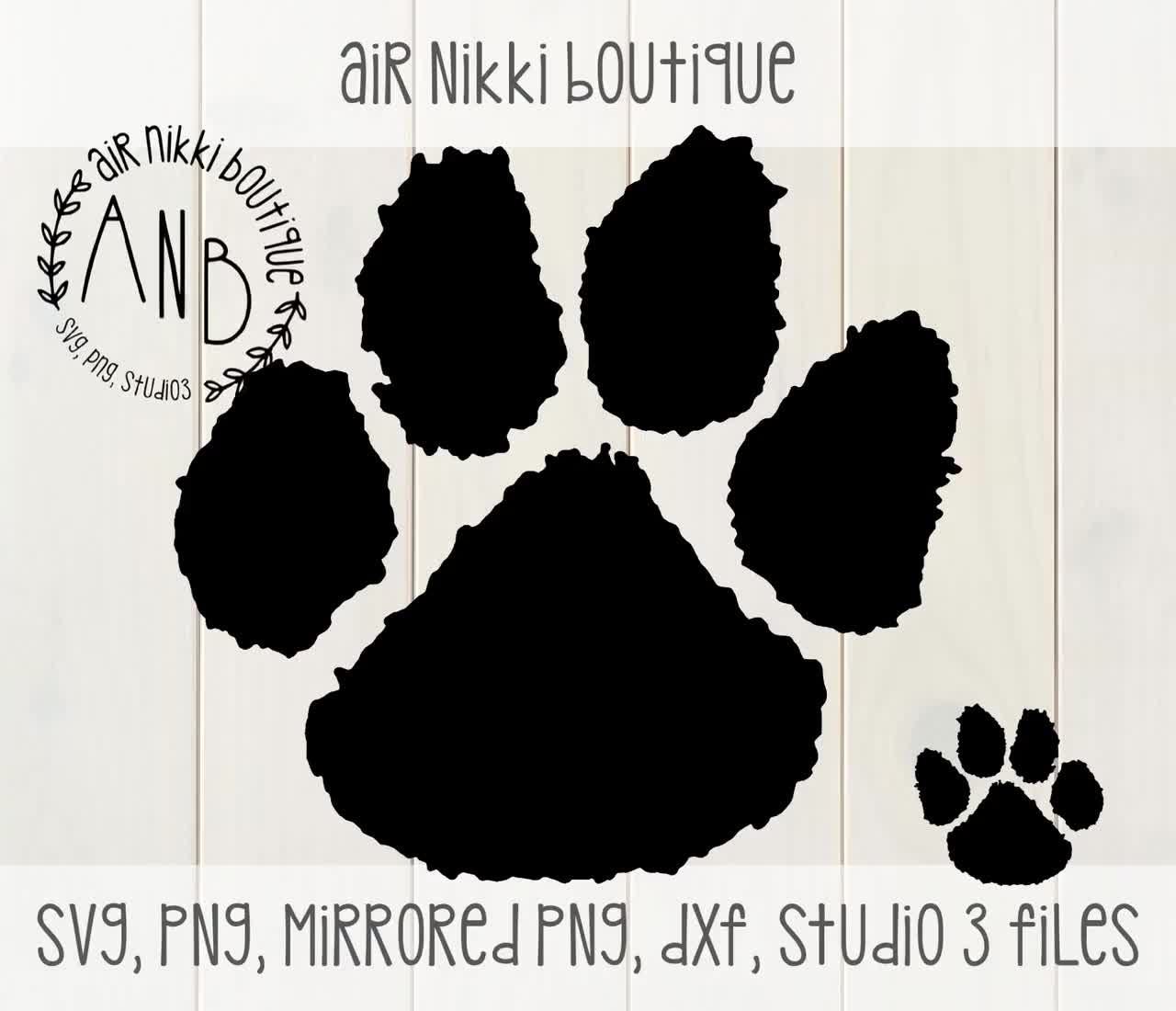 Paw Print SVG, PNG, DXF, Studio 3, mirrored png files, instant download