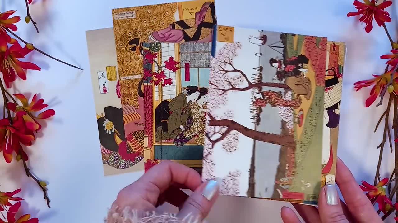 Japanese Ukiyo-e Art Postcards Set of 10 Postcard Prints Pack Woodblock Art  Print Aesthetic Hokusai Maiko Cat Kimono Geisha Cards Cute Gift