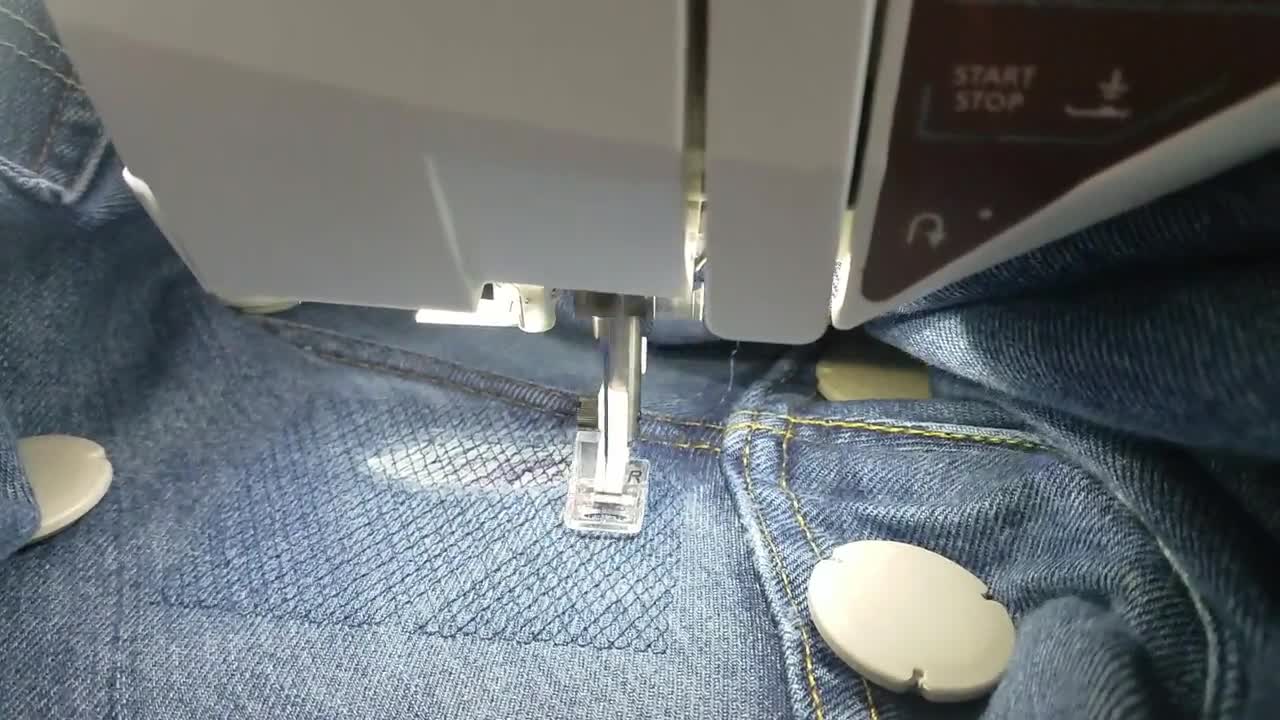 Jean Re-seat Patch Repair ITH Fixing Holes in Denim in the Hoop Project  Embroidery Machine -  Norway