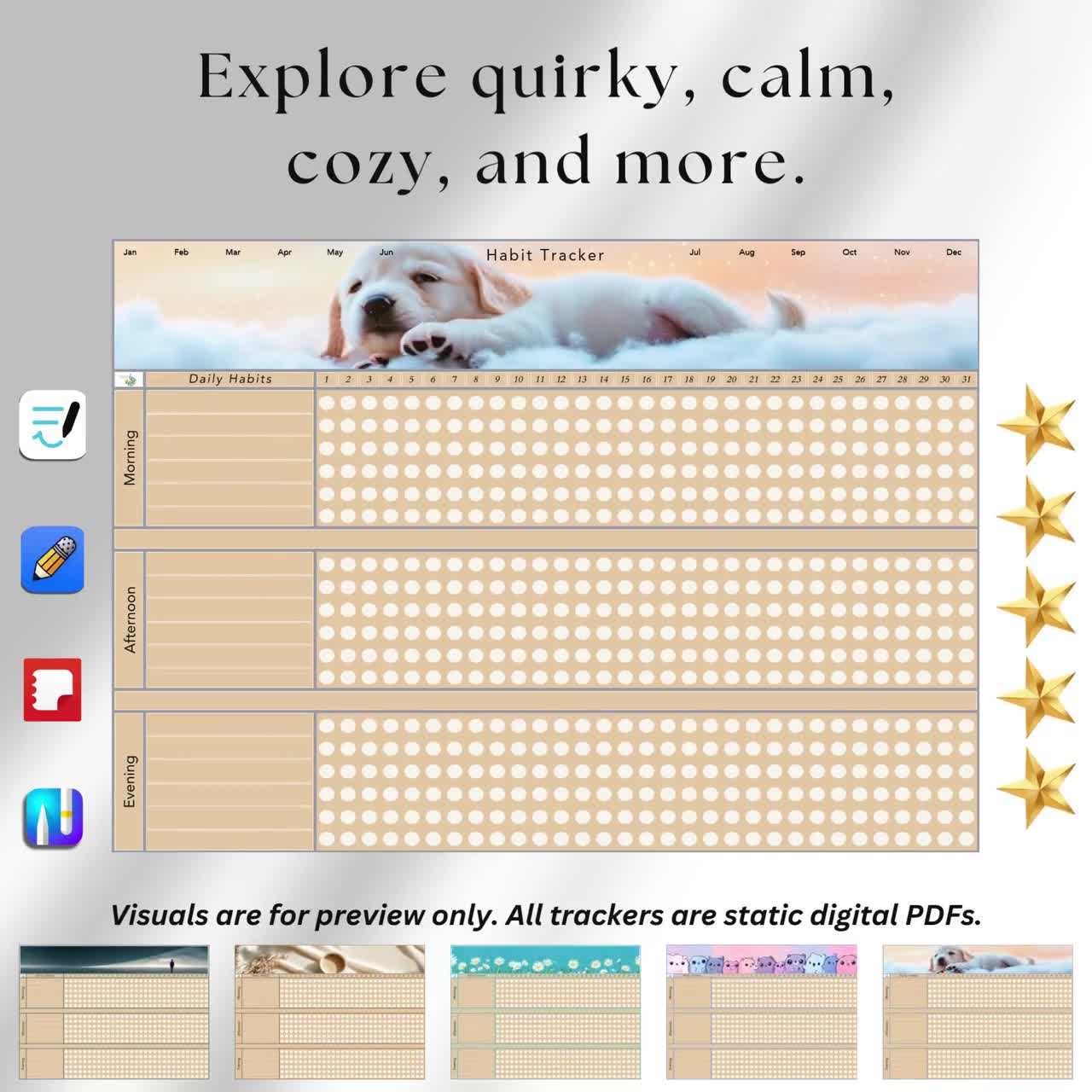 シャインオン習慣トラッカー – iPad/Goodnotes用モチベーションアップ