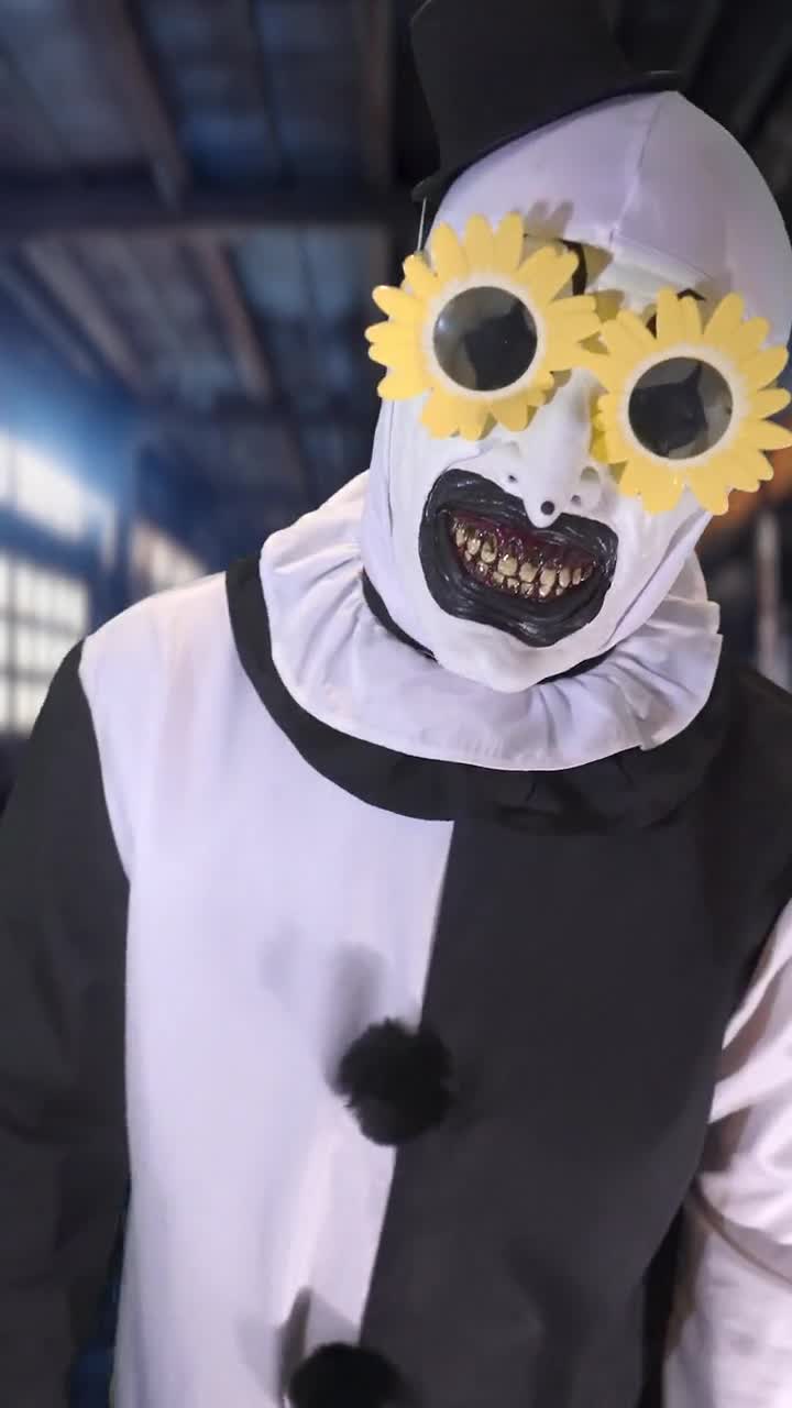 Accessorio Halloween Clown Occhiali Da Sole Art The Clown Terrifier | Giallo Con Fiori, Accessorio Halloween Sunflower Glasses - Foto 11