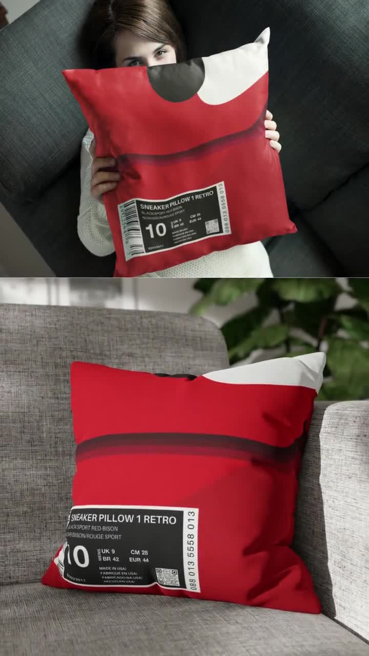 Rug Inspired Hypebeast Pillow I Sneakerhead Cushion I Home Decor Ideas I  Birthday Gift for Boyfriend, Husband, Friend 