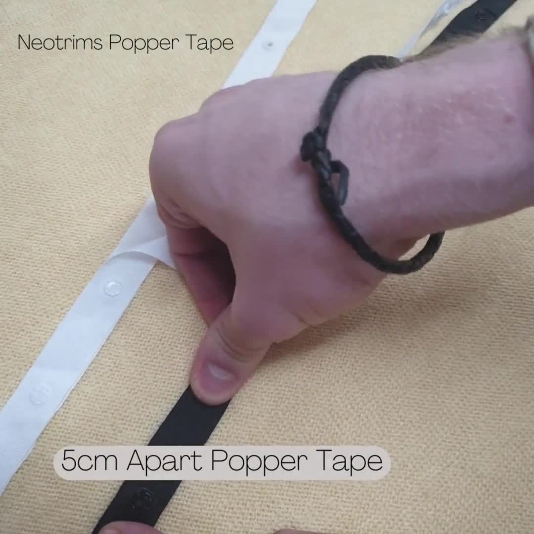  Narrow Snap Popper Tape,8mm Slim Width Ribbon,Mini