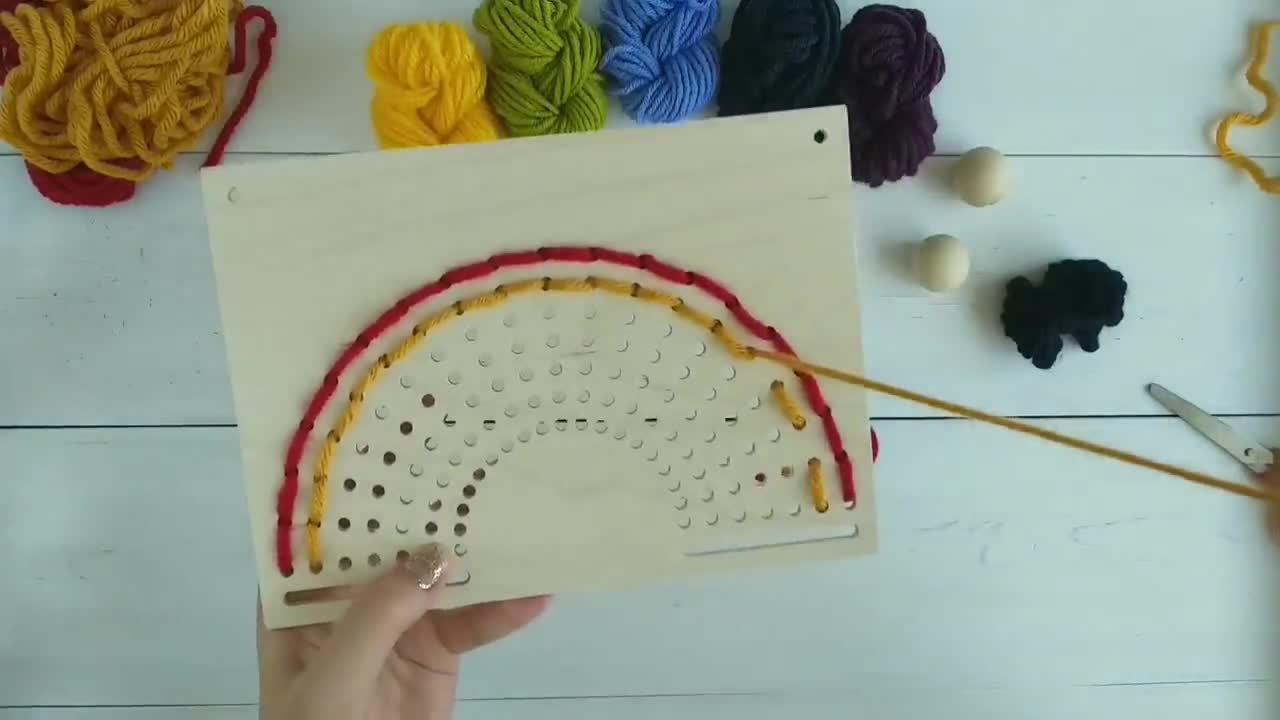 Rainbow Embroidery Kit for Kids, First Cross Stitch Project, DIY