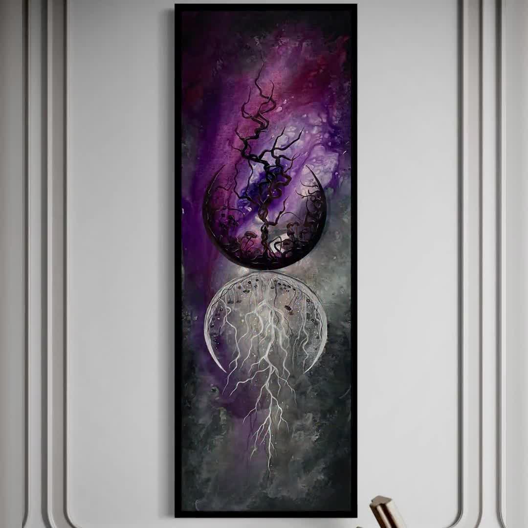 In the Beginning - Lustrous Art Print - Deep Purple and Blue