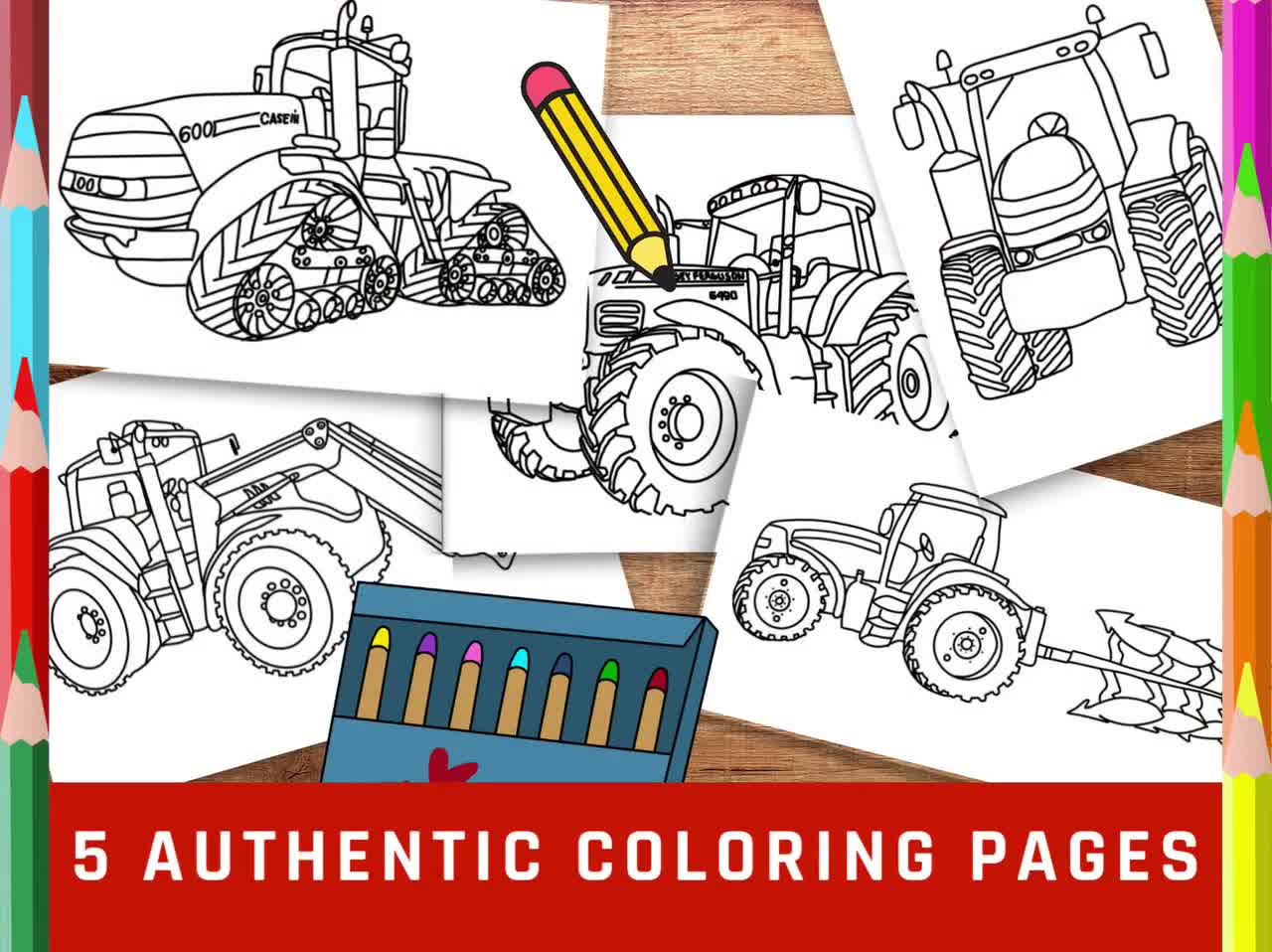 Traktor Malvorlagen   Landwirtschaft Malbuch für Kinder   Sofortiger  digitaler Download zum Ausdrucken