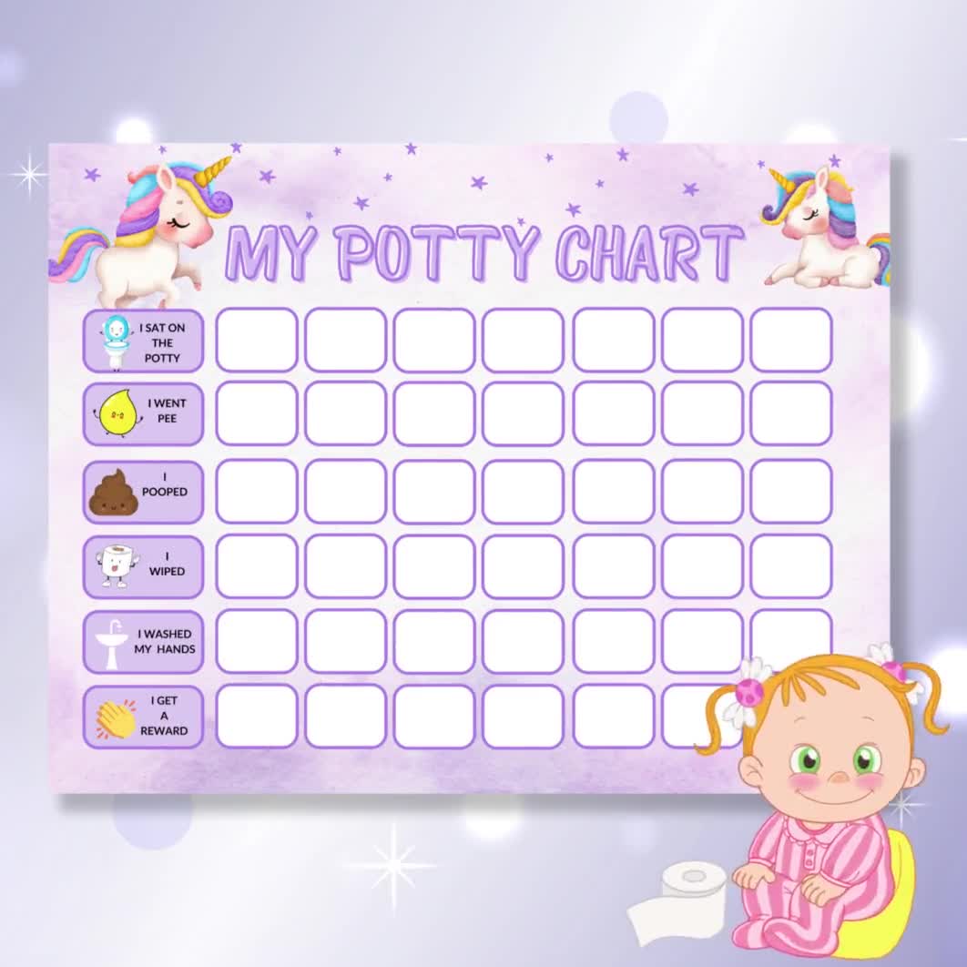 Potty Training Rewards Unicorn Potty Training Chart Set - Reward System ...