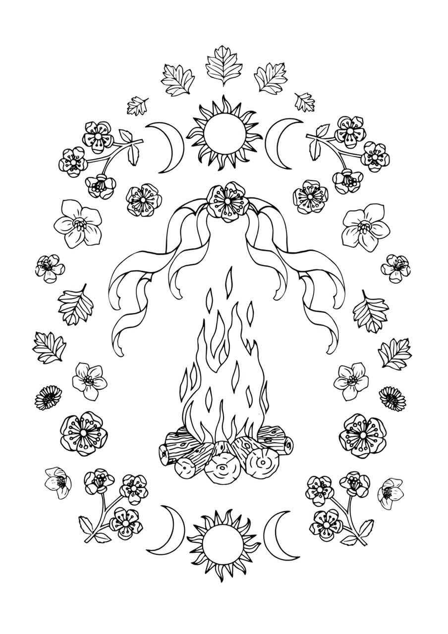 Beltane Colouring Page, May Day Pagan Art, Altar Decoration, Pagan Wall  Decor, Wiccan Artwork - Etsy