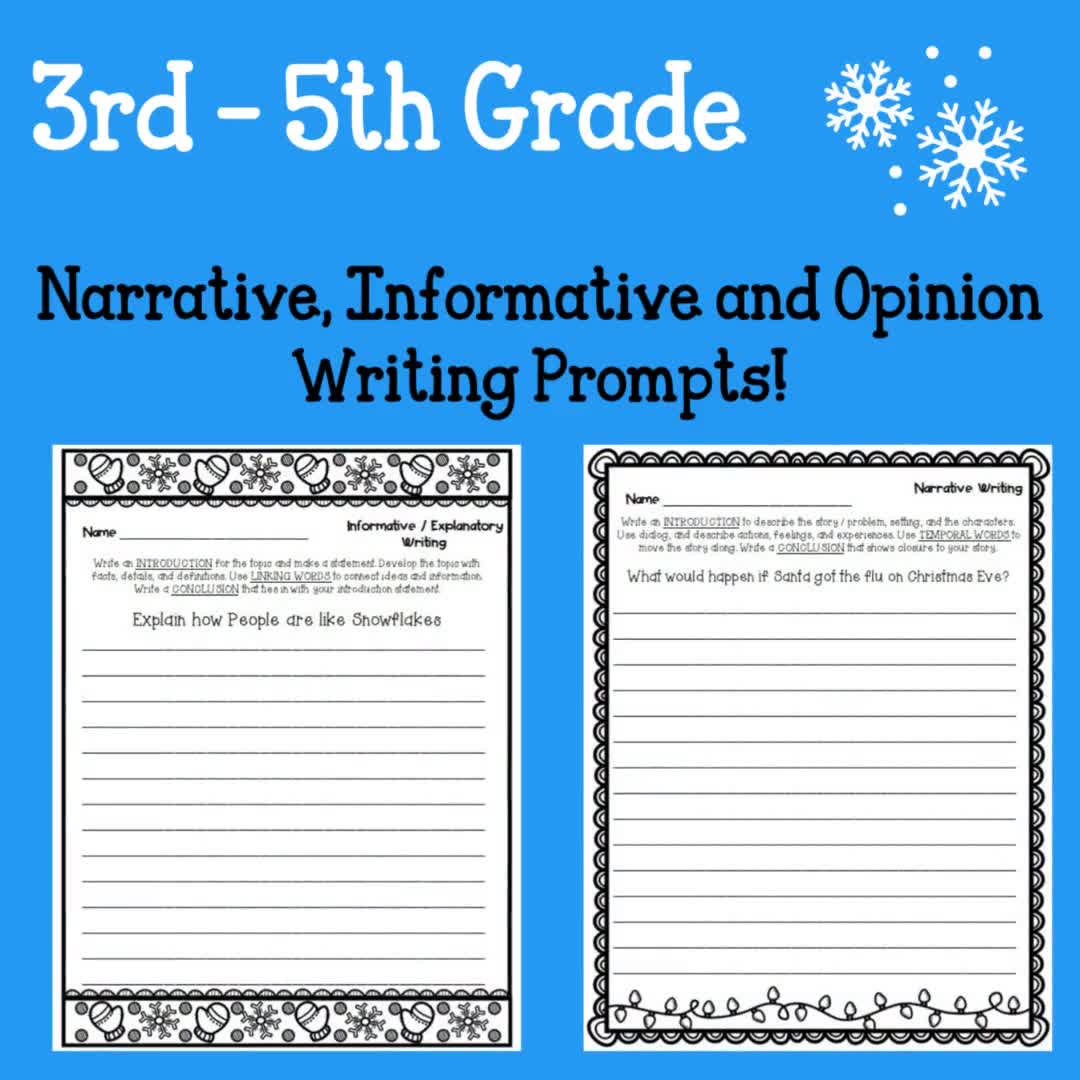 ❄️️ FREE Printable Winter Story Starters and Writing Prompts
