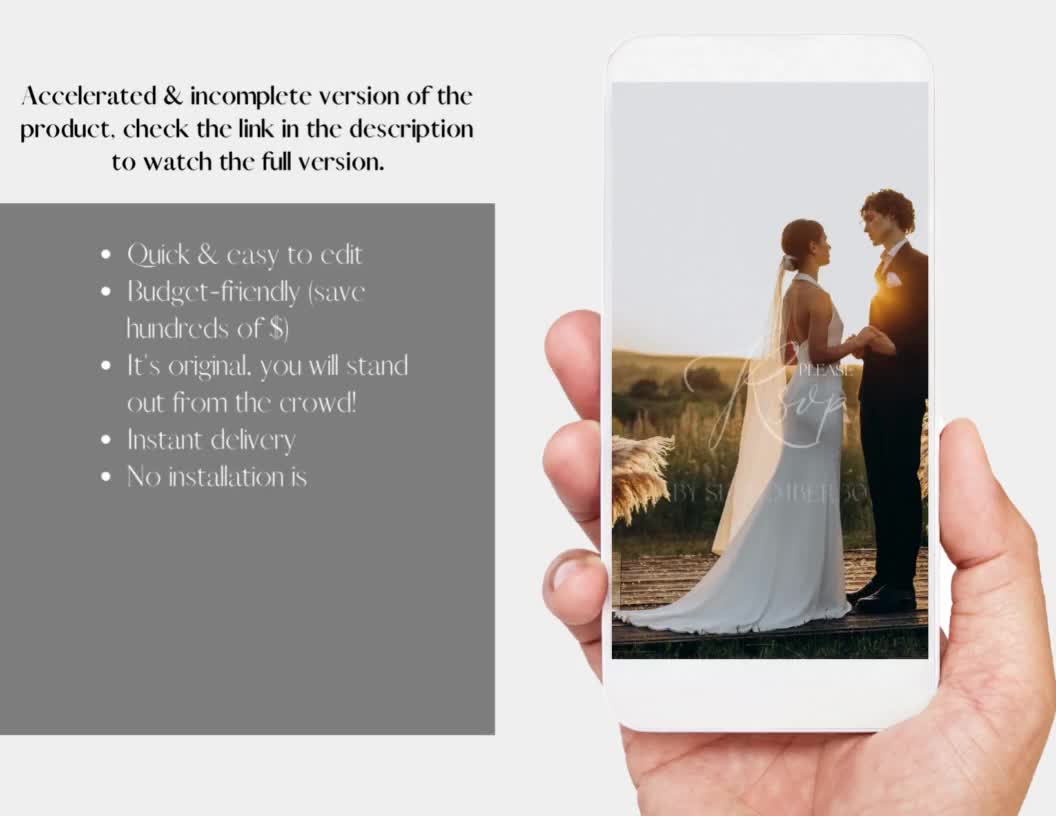 Animated Wedding Invitation Video Template, Wedding Video Invitation  Template Canva, Canva Wedding Invitation Digital Video