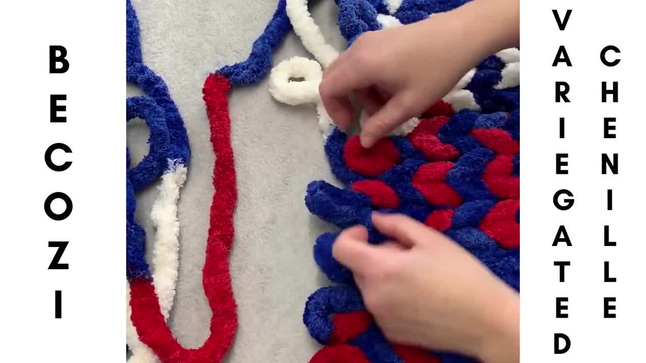 Chenille Yarn, FREE SHIPPING, Mixed colors Chunky chenille Yarn, Variegated  colors chenille yarn, Hand knit, Arm Knit Yarn, Baby Yarn -  Italia