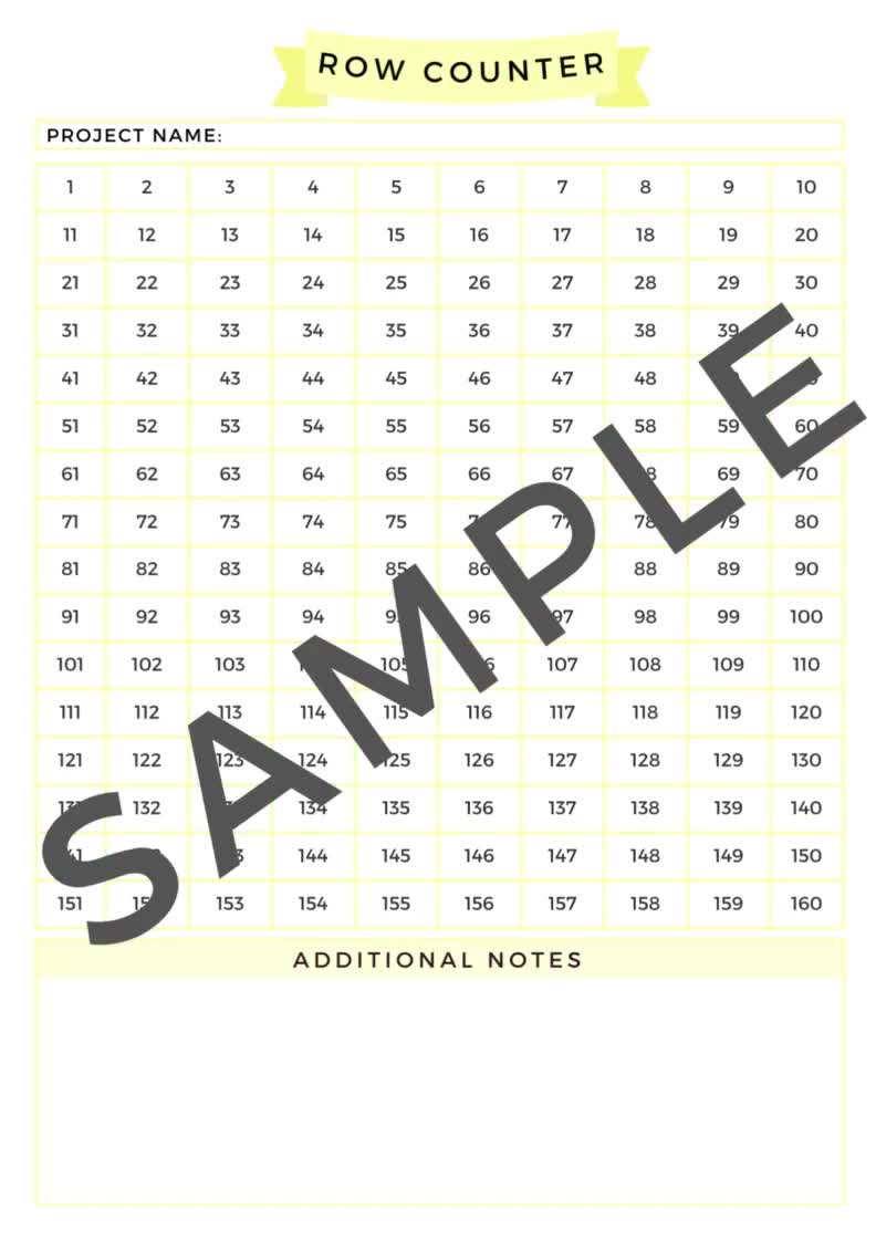 Crochet Row Counter Printable, PDF Digital Download – HCK Crafts